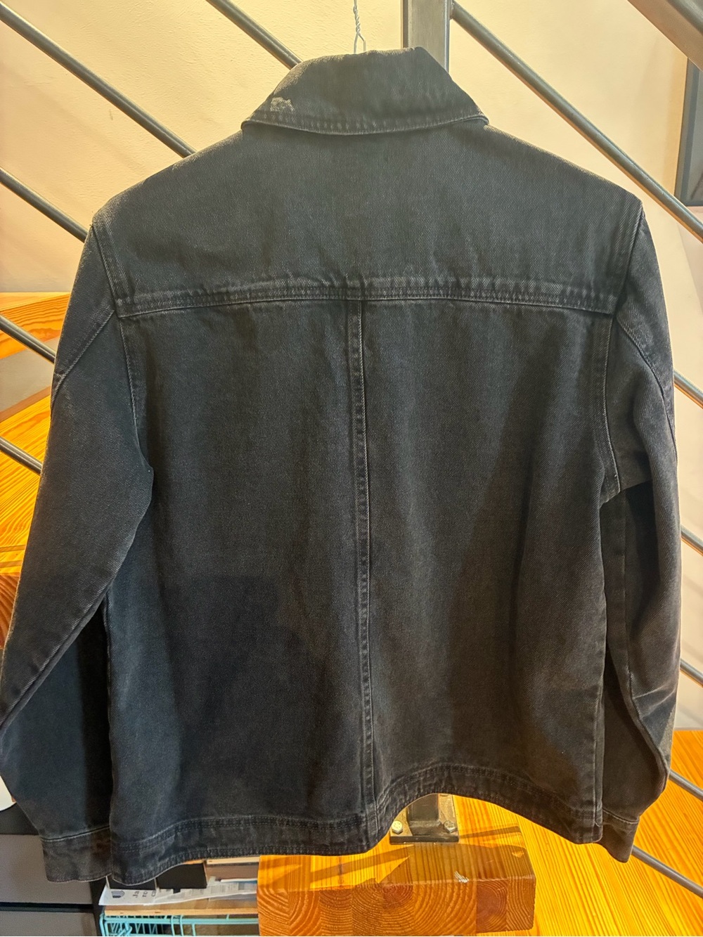Reiss Washed Black Denim Overshirt